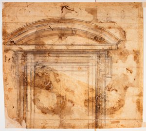 Szkice okien dla San Giovanni dei Fiorentini autorstwa Michelangelo Buonarroti