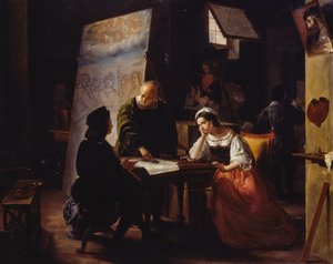 W pracowni Raffaello autorstwa Michelangelo Fumagalli