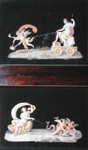 Eternity i Galatea, dwie z zestawu sześciu allegorycznych scen (gwasz) (patrz także 227490)