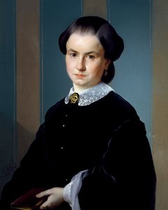 Portret kobiety z książką, Michelangelo Pittatore (1825-1903), olej na płótnie, 71x56 cm. autorstwa Michelangelo Pittatore