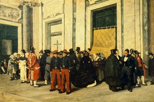 Hol wejściowy Santa Maria Maggiore, ok. 1865, Michele Cammarano (1835-1920), Włochy, Olej na płótnie. autorstwa Michele Cammarano