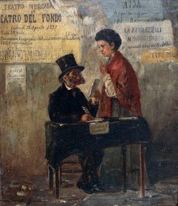 Plakaty teatralne i publiczne skryby, autorstwa Michele Cammarano (1835-1920)