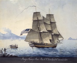 Brygada Nancy Ann z Salem opuszczająca Neapol, ok. 1810 (akwarela na papierze)