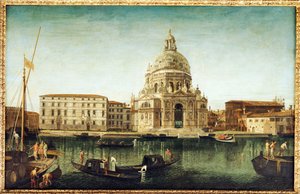 Santa Maria della Salute, Wenecja, z gondolami na Canale Grande autorstwa Michele Marieschi