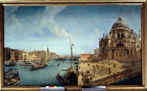 Widok na wejście do Canal Grande i na kościół Salute w Wenecji Obraz Michele Marieschi (1710-1741) XVIII-wieczne słońce. 1,25x2,13 m² autorstwa Michele Marieschi