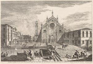 Widoki Wenecji: Campo dei Frari, 1741. autorstwa Michele Marieschi