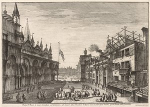 Widoki Wenecji: Piazzetta S. Basso autorstwa Michele Marieschi