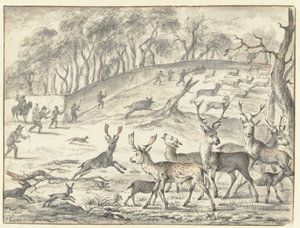 Polowanie na jelenia autorstwa Michiel Carree