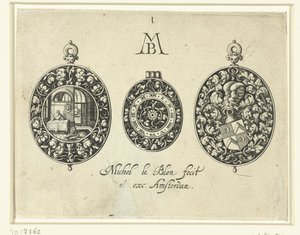 Dwie zegarki i tarcza, ok. 1620-26 autorstwa Michiel Le Blon