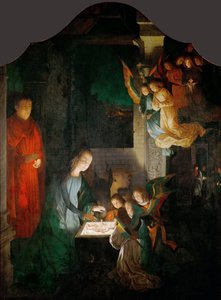 Narodzenia Chrystusa - Michael Sittow (maitre Michiel) (1460/68-1525). Olej na drewnie, ok. 1510-1520. Wymiar : 113x84 cm. Muzeum Historii Sztuki, Wiedeń
