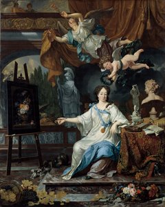 Alegoryczny portret artystki w jej pracowni, ok. 1675-1685