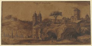 Widok na SS Trinità dei Monti w Rzymie autorstwa Michiel van Overbeek