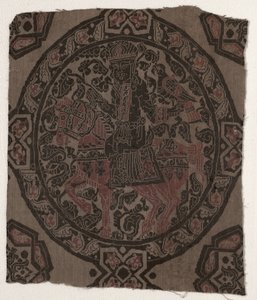 Fragment z królem sokolnika jeździeckiego, Iran lub Irak, okres Abbasydów autorstwa Middle Eastern