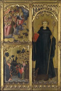 Św. Idzie z Chrystusem triumfującym nad Szatanem i Misją Apostołów, ca. 1408. autorstwa Miguel Alcaniz