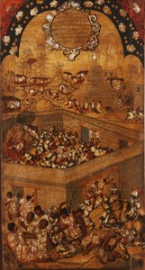 Podbój Meksyku, Panel VII, c.1696-1715 (malowanie na drewnie)