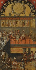 Podbój Meksyku, Panel XII, c.1696-1715 (malowanie na drewnie) autorstwa Miguel Gonzalez