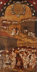 Podbój Meksyku, panel XVII, c.1696-1715 (malowanie na drewnie)