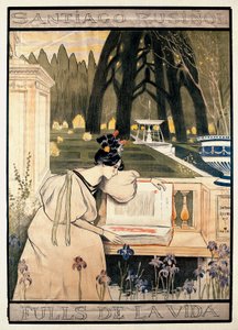 Prezentacja plakatowa „Kart życia”, cykl litografii ilustrujących wiersze prozą Santiago Rusinol y (i) Prats (1861-1931) autorstwa Miguel Utrillo