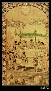 Podbój Meksyku: Hernando Cortes (1485-1547) nakazuje zniszczenie statków i spotyka się z ambasadorami Montezumy (1466-1520) w 1520
