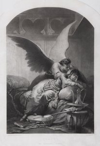 Tamara i Demon. Ilustracja do wiersza „Demon” Michaiła Lermontowa, ok. 1930 r. 1880 autorstwa Mihaly von Zichy
