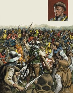 Bitwa pod Agincourt, 25 października 1415 (gwasz na papierze)