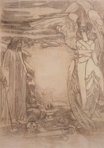 Ilustracja do wiersza Prorok A. Puszkina, 1905 autorstwa Mikhail Aleksandrovich Vrubel