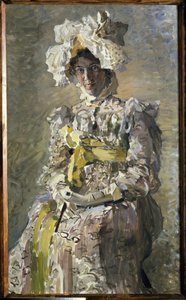 Portret Nadieżdy Zabeli Vrubel w empirowej sukni. (żona artysty). Obraz Michaiła Aleksandrowicza Vrubela (Vrubel) (1856-1910), olej na płótnie autorstwa Mikhail Aleksandrovich Vrubel