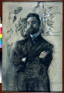 Portret poety Valeri Iakovlevitch Brioussov (1873-1924) - Oeuvre de Mikhail Alexandrovich Vrubel (Vroubel) (1856-1910) autorstwa Mikhail Aleksandrovich Vrubel
