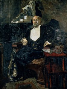 Portret Savvy Mamontova, założyciela pierwszej prywatnej opery autorstwa Mikhail Aleksandrovich Vrubel