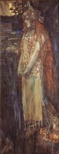 Piosenkarka Nadieżda Zabela-Vrubel jako księżniczka Wołchowa w operze Sadko N. Rimskiego-Korsakowa, 1898 autorstwa Mikhail Aleksandrovich Vrubel