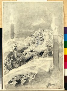 Tamara w trumnie autorstwa Mikhail Aleksandrovich Vrubel