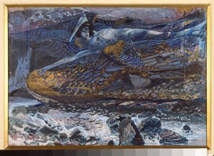 Demon przygnębiony autorstwa Mikhail Aleksandrovich Vrubel