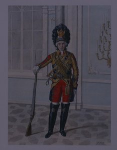 Oficer Pułku Kawalerii Strażników Życia w latach 1764-1796, początek lat 40. XIX wieku autorstwa Mikhail Ivanovich Terebenev