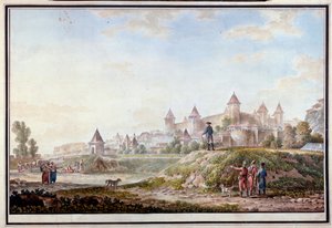 Widok fortecy Tighina w Benderach w Mołdawii - Akwarela na papierze Michaiła Matwiejewicza Iwanowa (1758-1823)