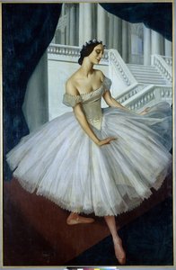 Portret baletnicy Anna Pavlova (1881-1931) (Balerina Anna Pavlova) - Obraz Aleksandra Jewgieniewicza Jakuba (Aleksander Jewgienijewicz Jakowlew lub Iacovieff) (1887-1938), olej na płótnie (190x121,5 cm)
