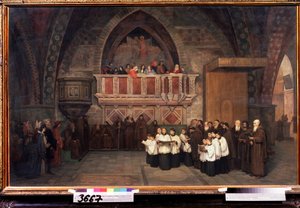„Nieszpory w kościele św. Franciszka z Asyżu, Włochy” Obraz Michaiła Pietrowicza Botkina (1839-1914) 1871 Państwowa Galeria Trietiakowska, Moskwa autorstwa Mikhail Petrovich Botkin