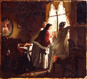 Ilustracja do wiersza Żona skarbnika Tambowa wg M. Lermontowa, 1862 autorstwa Mikhail Petrovich Klodt Baron