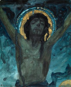 "Chrystus na krzyżu" Obraz Michaiła Wasiljewicza Niestierowa (1862-1942) Wymiary 19x15,5 cm Kolekcja prywatna autorstwa Mikhail Vasilievich Nesterov