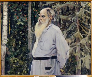 Portret pisarza Lwa N. Tołstoja (1828-1910) (Portret autora Lwa N. Tołstoja). Obraz Michaiła Wasiljewicza Niestierowa (1862-1942), olej na płótnie autorstwa Mikhail Vasilievich Nesterov