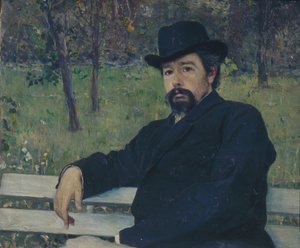 Portret malarza Nikołaja Aleksandrowicza Jaroszenki 1846-1898, 1897 autorstwa Mikhail Vasilievich Nesterov