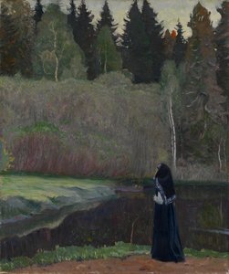 Słowik śpiewa, 1918 autorstwa Mikhail Vasilievich Nesterov