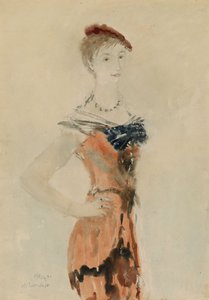 Dama z czerwonym beretem, 1935 autorstwa Mikhail Xenofontovich Sokolov