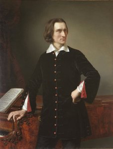 Portret Franciszka Liszta (1811-1886), węgierskiego kompozytora i pianisty - Portret Franciszka Liszta - Obraz Miklosa Barabasa (1810-1898) 1847 Węgierskie Muzeum Narodowe, Budapeszt