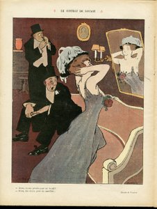 Ilustracja Miklosa Vadasza (1884-1927) w Le Rire, 07.03.08 - Umowa najmu - Prostytucja, Architektura wewnętrzna