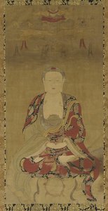 Budda Dhyani (tusz i kolor na papierze)