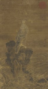 Peregrine na skale pośród fal, ok. 1500