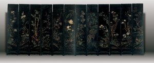 12-panelowy ekran coromandelowy, Weiping autorstwa Ming Dynasty Chinese School