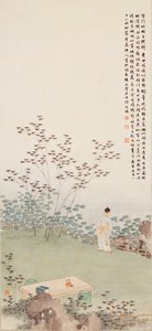 Wpatrując się w Lotus Pond (tusz i kolor na papierze) autorstwa Ming Yu
