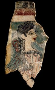 La Parisienne: fragment fresku przedstawiający preresistkę profilu. Z Cnossos (knossos). Sztuka minojska, około 1500-1450 pne. Muzeum Archeologiczne w Heraklionie. Kreta, Grecja. - La Parisienne (aka Minoan Lady): fragment fresku przedstawiający księdza