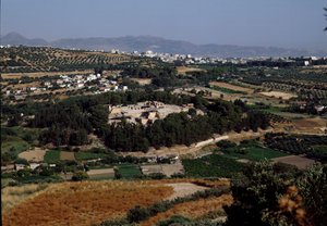 Sztuka minojska: widok całego pałacu króla Minosa w Cnossos (Knossos). 1600-1400 pne. Kreta autorstwa Minoan